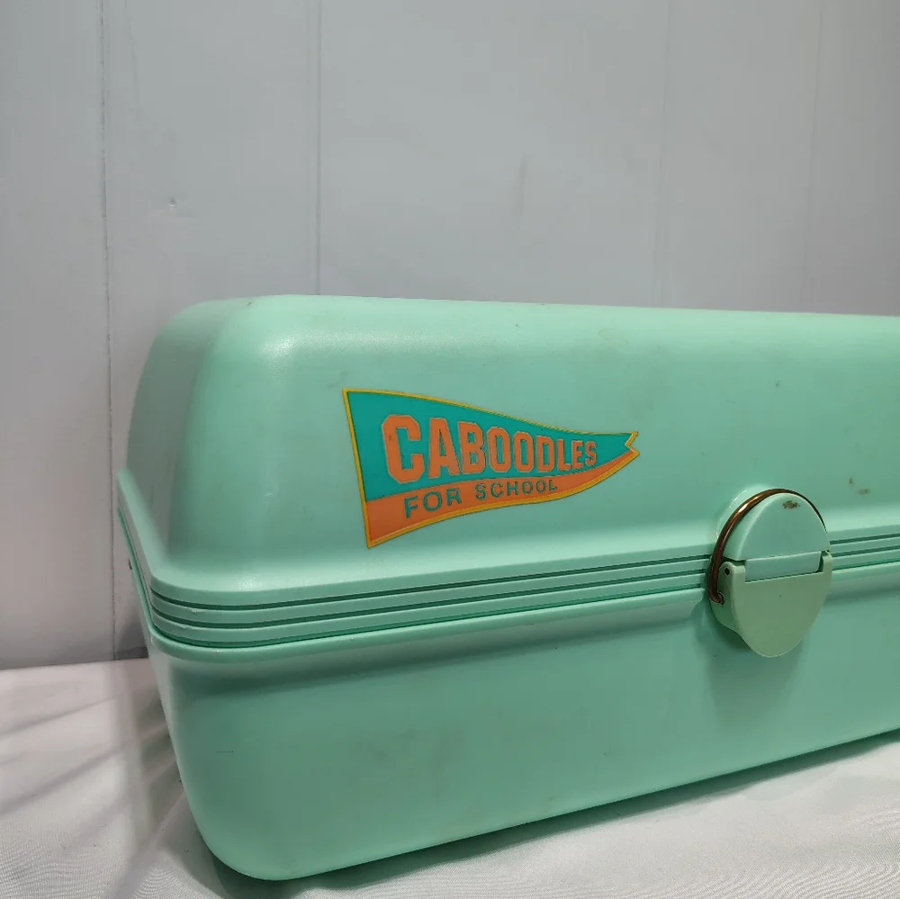 Vintage Caboodles Mint Green Makeup‎ Case Organizer 80s 90s Retro w Mirror